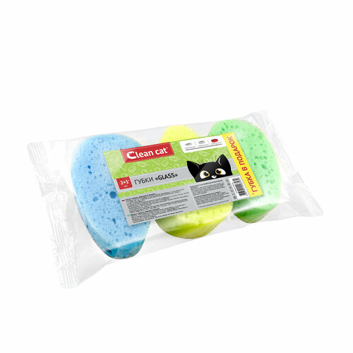 Губки CleanCat -Glass 3 шт 21011034мм 194₽