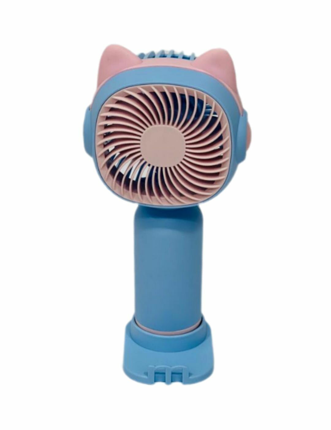 Портативный вентилятор с подставкой голубой котик, вентилятор с USB, вентилятор осевой, ручной вентилятор - фотография № 4