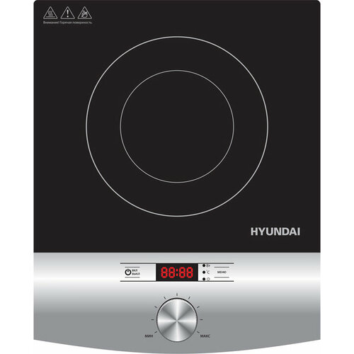 Плита Электрическая Hyundai HYC-0102 серебристыйчерный стеклокерамика настольная 481700₽