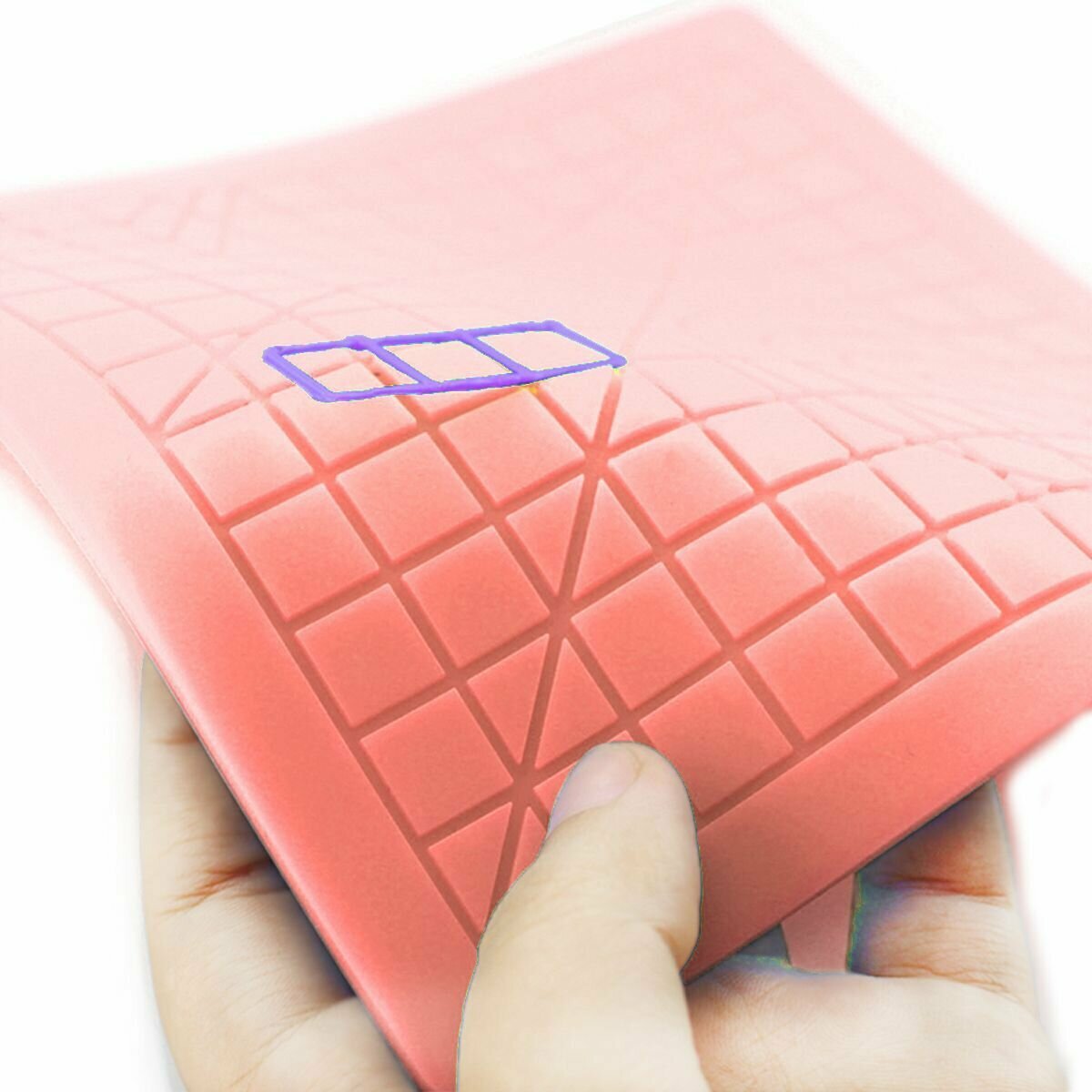 Коврик для 3д ручки силиконовый набор для 3d рисования / термостойкий силиконовый коврик для 3d ручки + защитные напальчники / Розовый