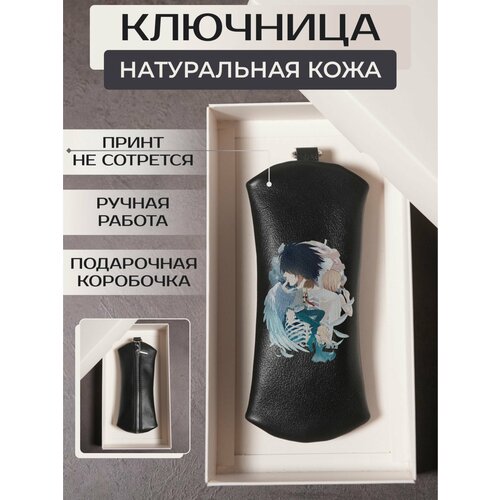 фото Ключница russian handmade, натуральная кожа, черный