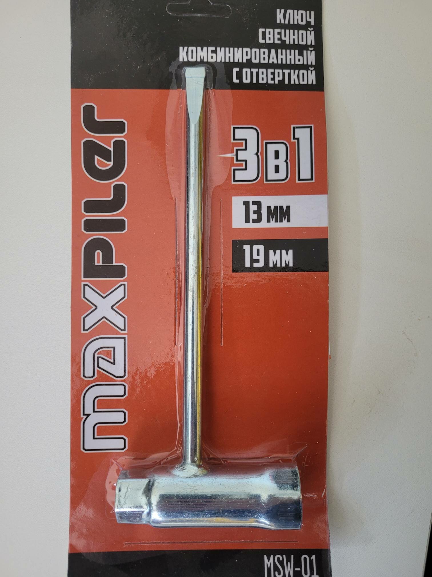 фото Ключ свечной 13*19 мм комбинированный с отверткой