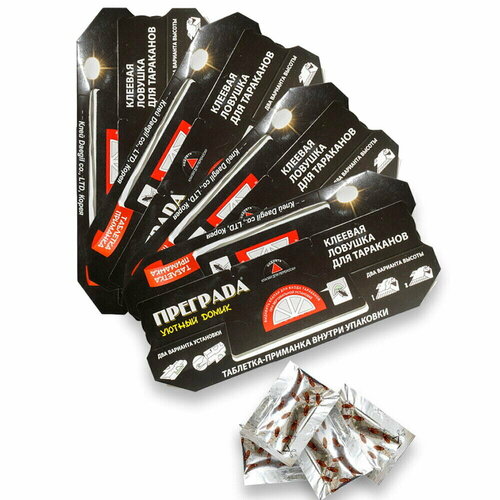 Преграда Уютный Домик клеевая ловушка для тараканов с таблеткой приманкой 4 шт 445₽