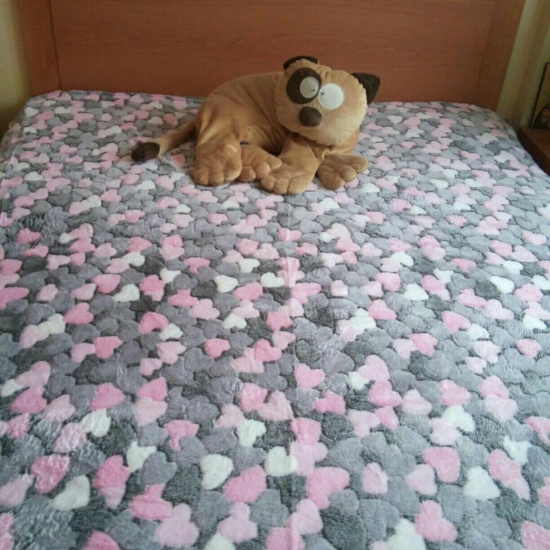 фото Плед флисовый "Сердечки"