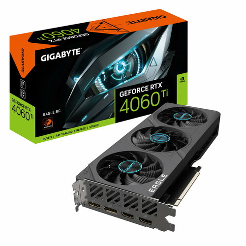 Видеокарта GIGABYTE NVIDIA GeForce RTX 4060TI Eagle [GV-N406TEAGLE-8GD] 8ГБ, GDDR6, Ret