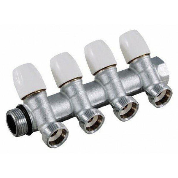 фото Коллектор Tiemme 1860020 1" х 1/2", хромированный, 4 выхода