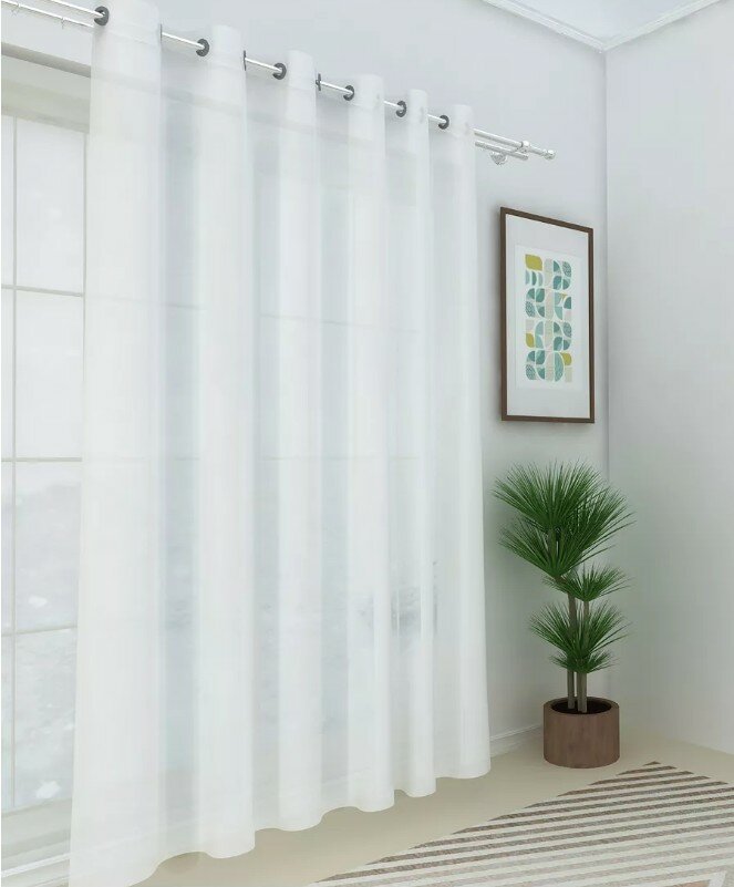 фото Тюль в спальню в гостиную на люверсах вуаль, 300х240см