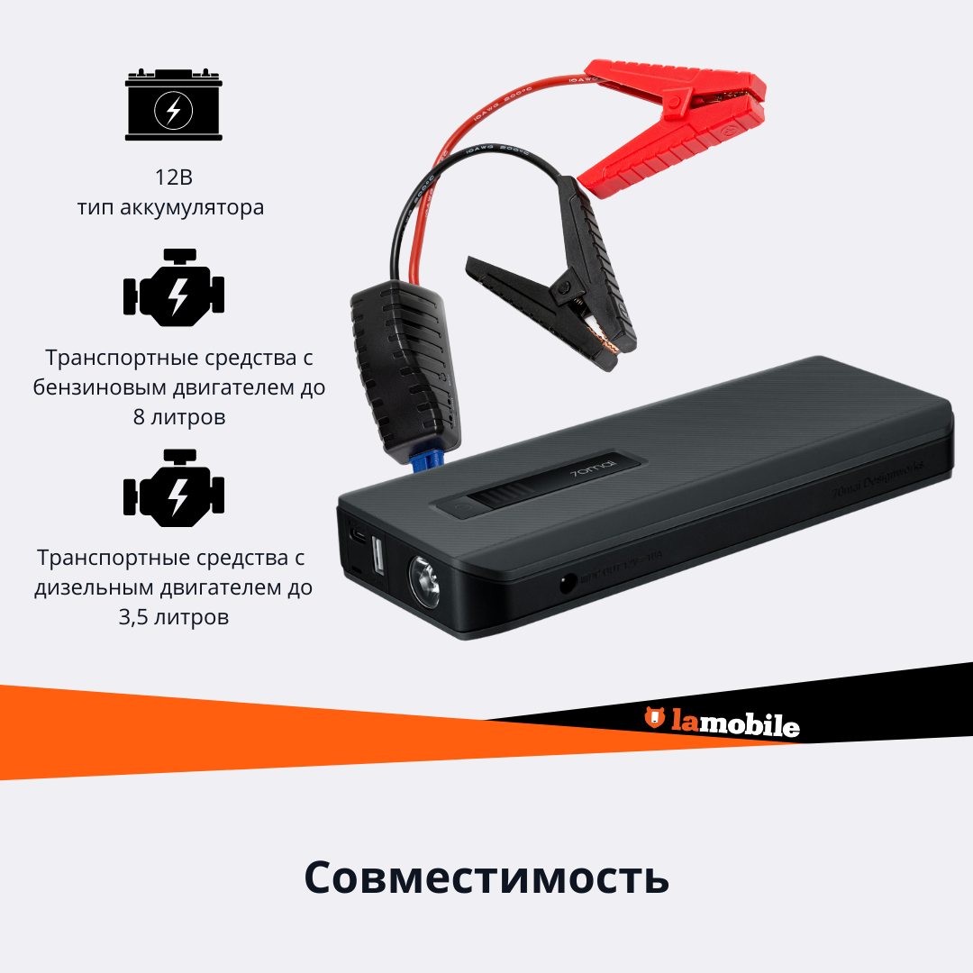 Пусковое устройство 70mai Jump Starter Max Midrive PS06 черный