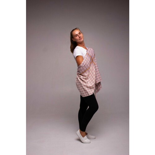 Палантин Lavantti, шерсть, 70 см, белый, розовый