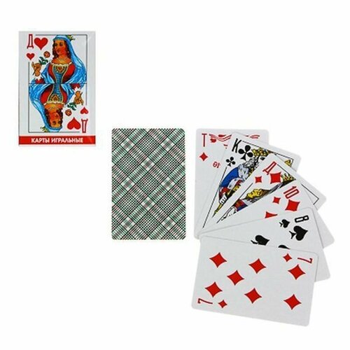 Карты игральные, бумажные, 36 штук, 9x6x1 см карты игральные бумажные 36 карта 5 шт