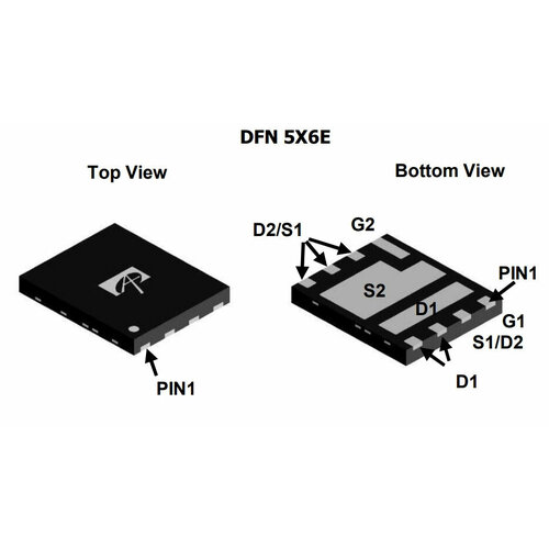 Микросхема AOE6936 Dual N-Channel MOSFET 30V 85A DFN5X6E