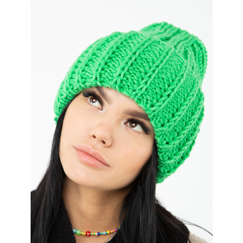 фото Шапка бини семченко в.о., размер 54-58, зеленый