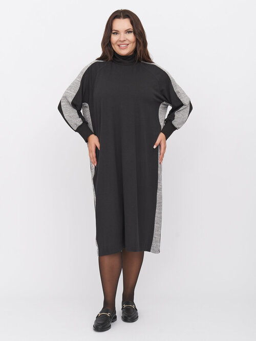 Платье ZORY, размер 64-66, серый, черный