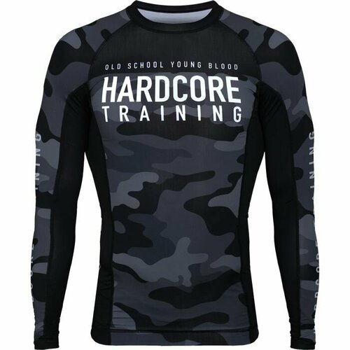 Рашгард HARDCORE TRAINING, размер XXL, черный, серый