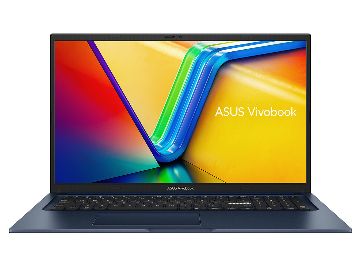 Ноутбук ASUS VivoBook 17 X1704ZA-AU333, 17.3" FullHD (1920x1080) IPS/Intel Core i3-1215U 1.2 ГГц, 6 ядер/8 ГБ DDR4 3200 МГц/512 ГБ SSD/Intel Iris Xe Graphics/Без операционной системы, синий (90NB10F2-M00DH0)