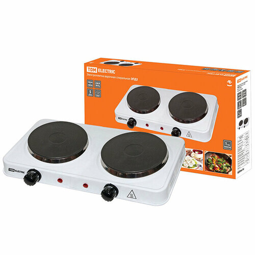 Плитка электрическая 2 конфорки 20 кВт чугун ЭПД2 белая TDM 314300₽