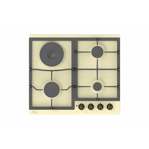Варочная панель электро-газовая Oasis P-MRK31 бежевый цвет эмаль 1684500₽