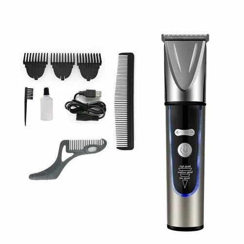 Триммер профессиональный для стрижки волос бороды и усов Kemei KM- 1939 серебристый 110000₽