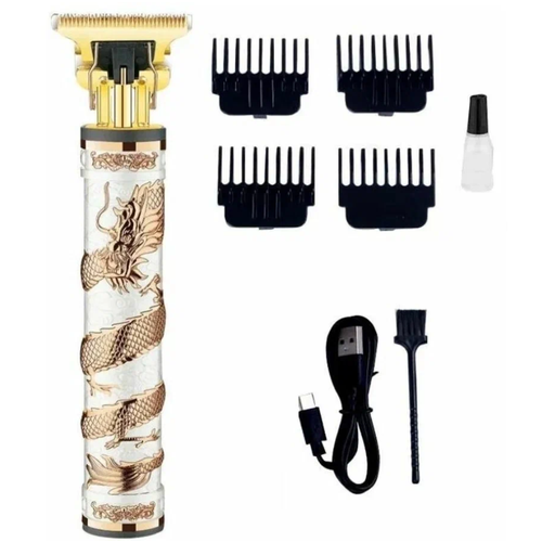 Профессиональный триммер для стрижки волос и окантовки дизайнерский с узором дракона Белый 98900₽