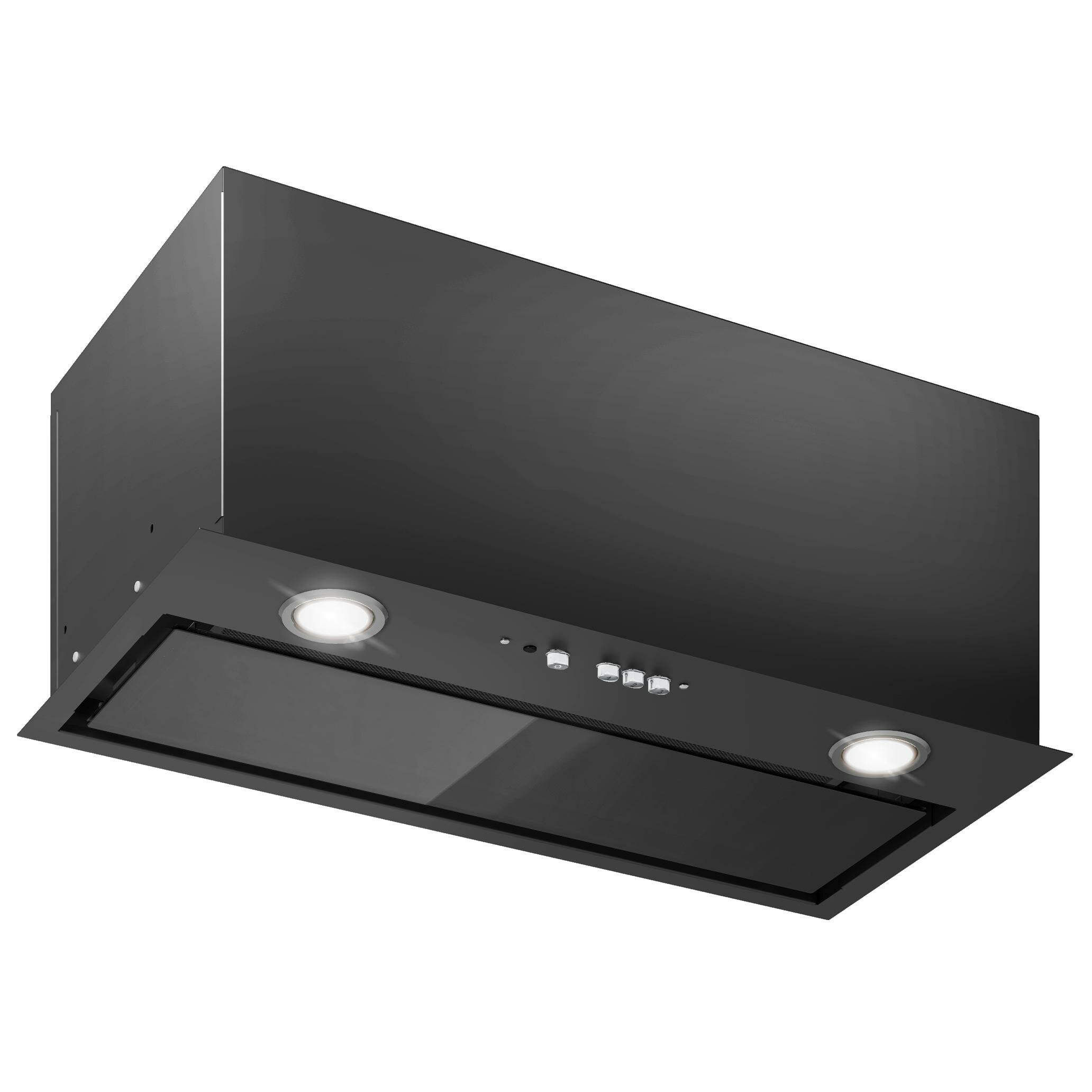 Кухонная вытяжка Elikor: Cube 60П-650 черный/стекло черное - фотография № 1