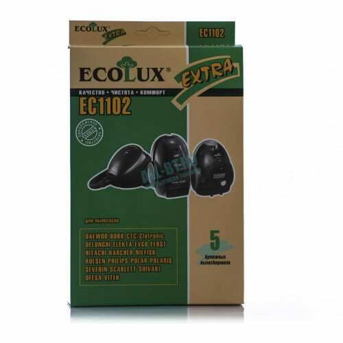 комплект бумажных пылесборники ecolux extra eс 1601 5 eta delonghi Пылесборник Ecolux EC-1102