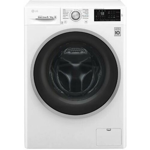 Стиральная машина LG F2J6NM7W класс D загр фронтальная макс6кг с сушкой белый 6299000₽