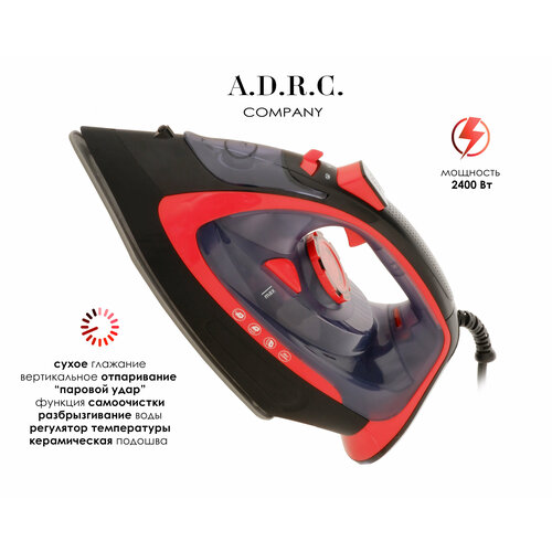 Домашний утюг электрический с антипригарным покрытием с функцией вертикальной глажки паровой утюг красный2400Вт утюг для дома 355500₽