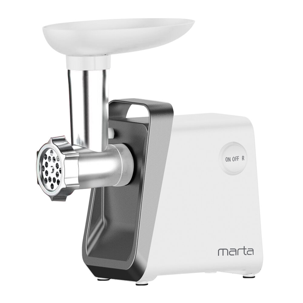 Мясорубка MARTA MT-MG2028B белый/серебро