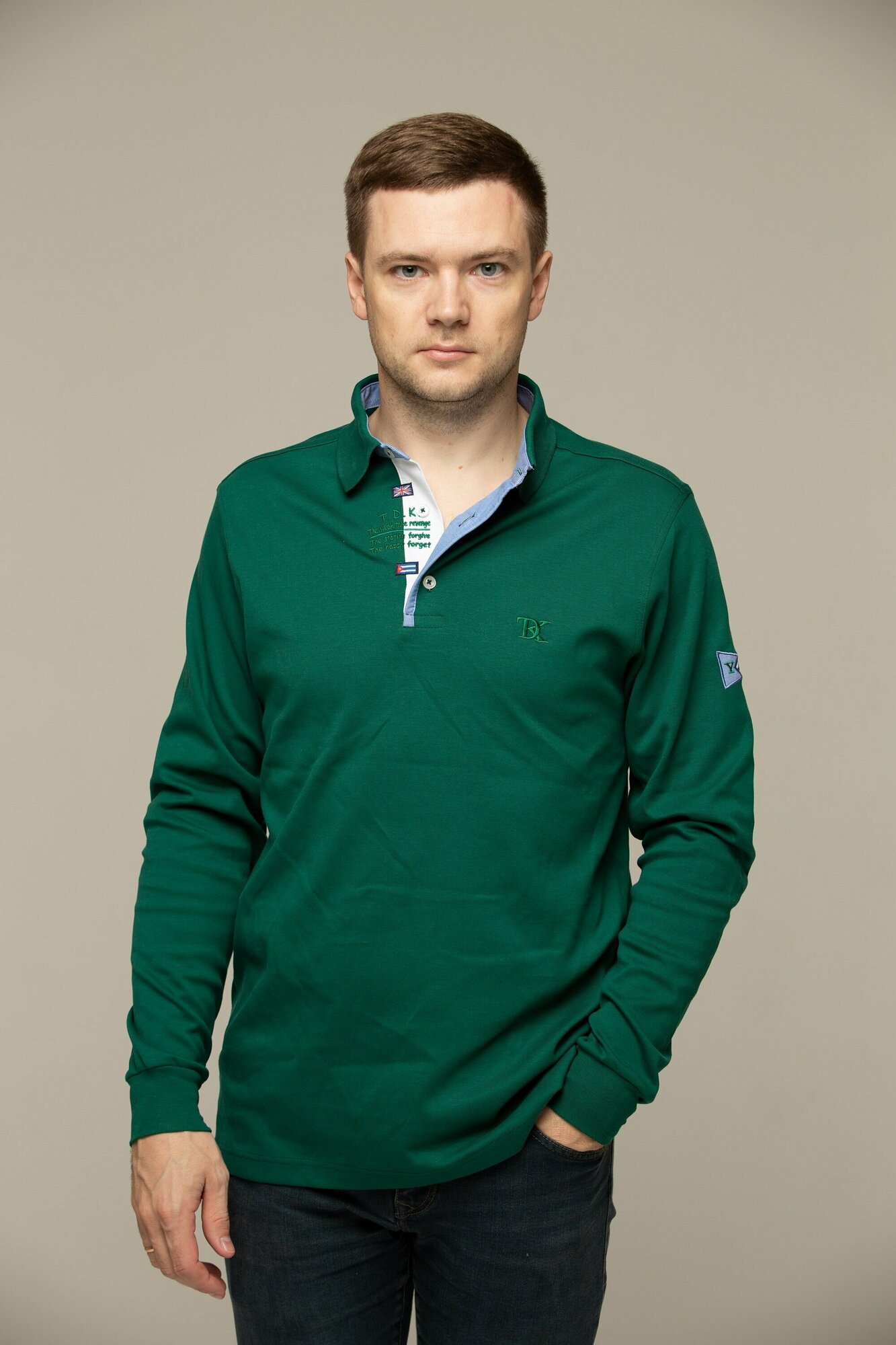 Рубашка ТД Коллекция, размер XL, зеленый - фотография № 3