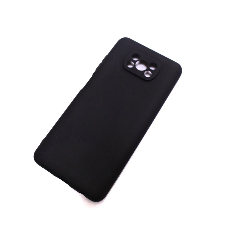 Чехол матовый для Xiaomi Poco X3/X3 Pro, черный — фото 4