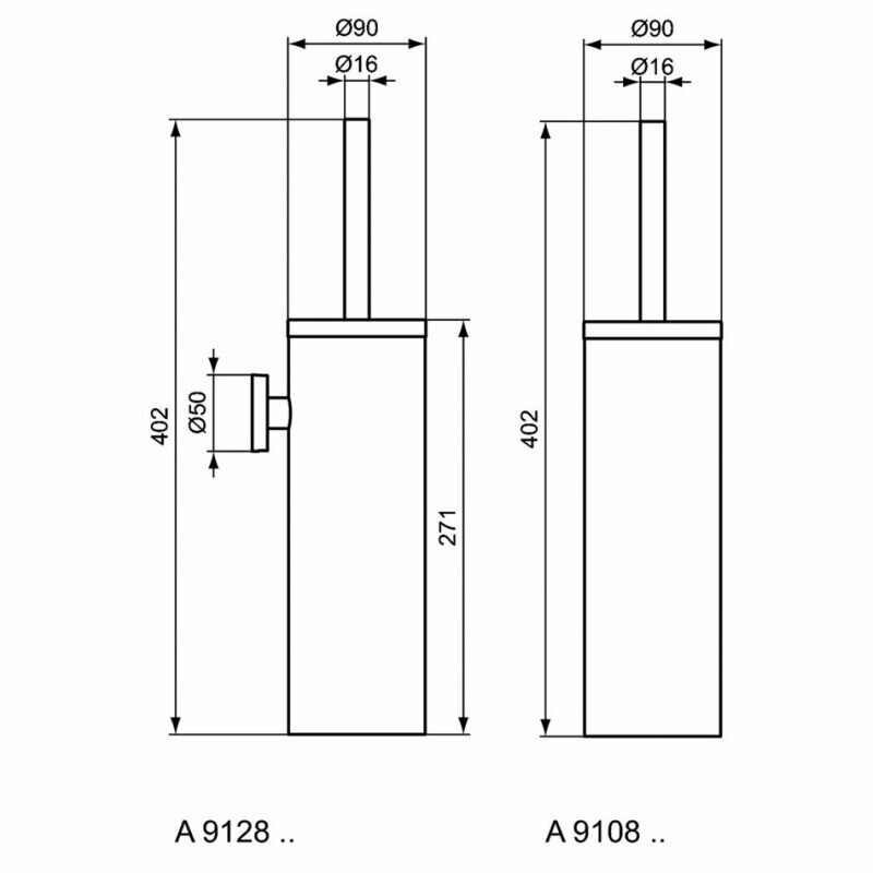 Iom A9128MY Туалетная щетка с держателем (настенный, нержавеющая сталь) Ideal Standard - фото №9