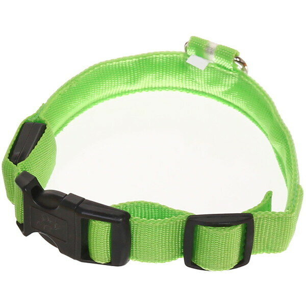 Ошейник для собак «Люмисцент» 2,5*40см светящийся, цвет зеленый Ультрамарин
