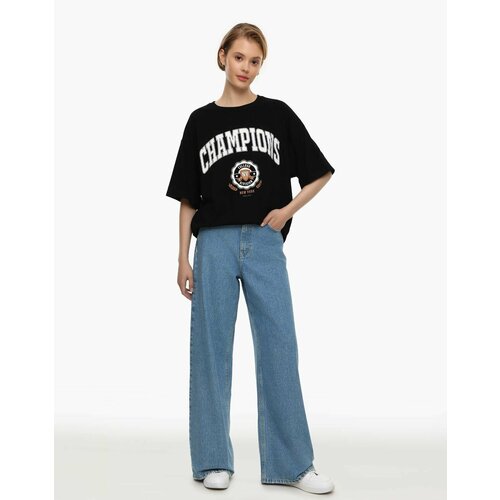 фото Джинсы широкие gloria jeans, размер 158, синий