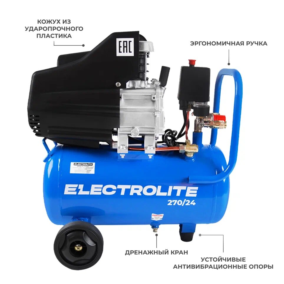 Компрессор масляный Electrolite 270/24 24 л 18 кВт