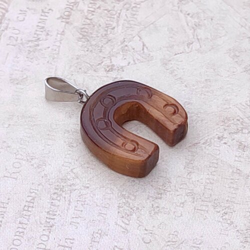 фото Подвеска, тигровый глаз, коричневый, серебряный нет бренда