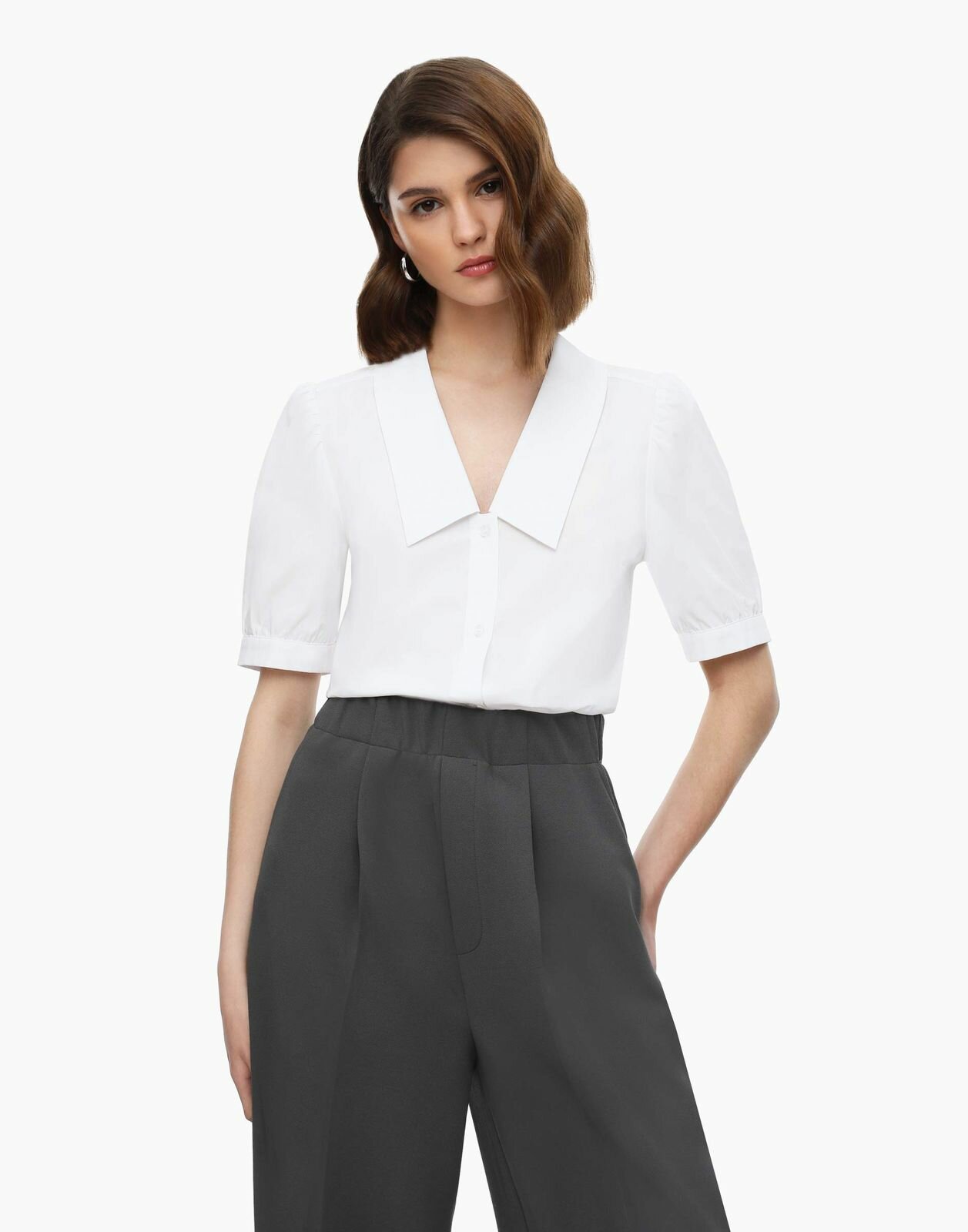 Рубашка с коротким рукавом Gloria Jeans GSU001168 белый женский L (48-50)