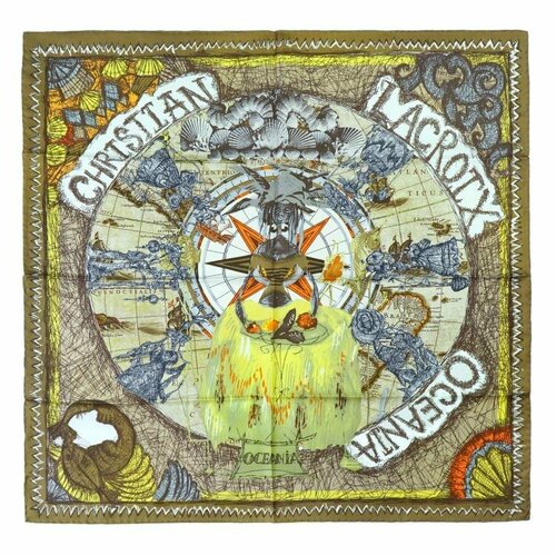 фото Платок christian lacroix,70х70 см, желтый, коричневый