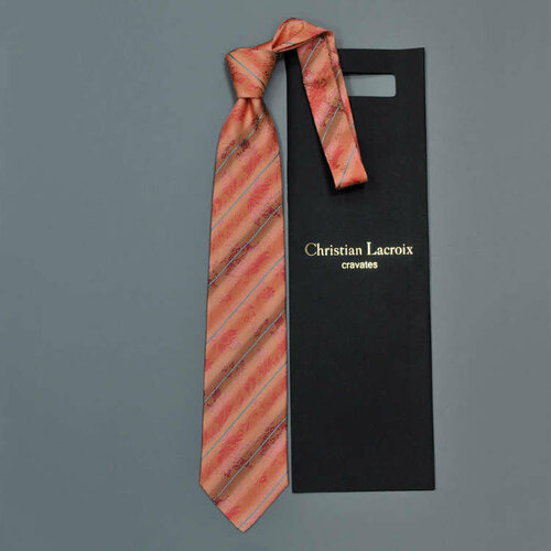 Галстук Christian Lacroix, розовый, коралловый галстук натуральный шелк черный