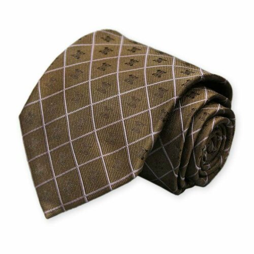 фото Галстук celine, натуральный шелк, для мужчин, коричневый