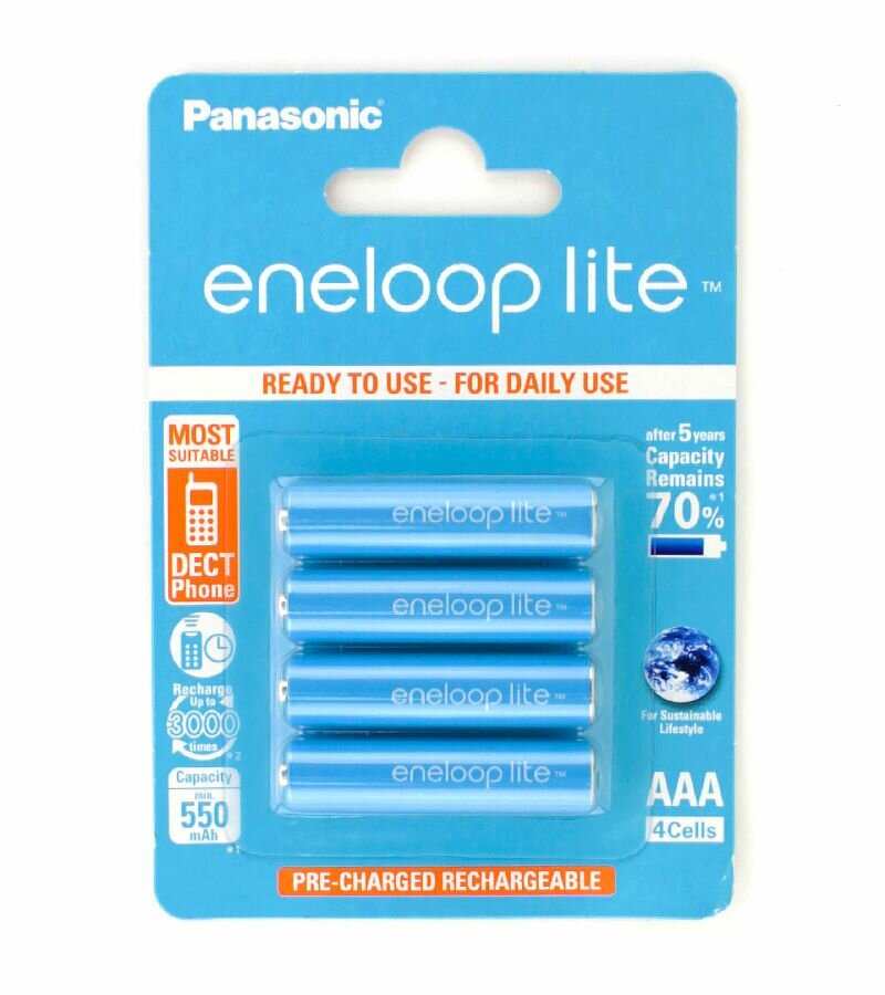 Аккумулятор Panasonic Eneloop Lite AAA 550mAh 2 шт. [BK-4LCCE/2BE] - фото №15