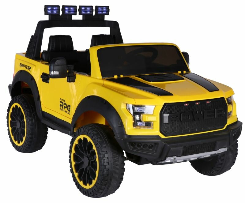 Внедорожники и джипы FUTAI Электромобиль FORD RAPTOR 12V (полный привод, EVA) - XHD-F150-YELLOW