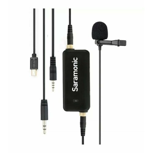 Адаптер Saramonic LavMic с нагрудным микрофоном для камер и смартфонов 2 входа 35 мм 953300₽