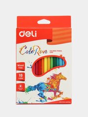 Карандаши цветные Deli ColoRun EC00110, 410862, 18 цветов