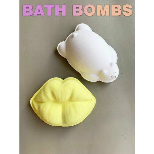 Губы и мишка набор бомбочек для ванны Lumos Co. Подарочный набор бомбочек для ванны.