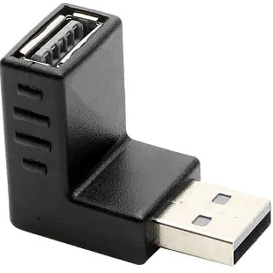 Переходник Gcr USB 2.0 AM / AF , угловой, вниз, -53594