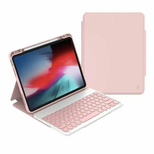 Чехол с клавиатурой для айпада WiWU Protective Keyboard на iPad 10.9 / 11 дюймов (2018-2021 года) - Розовый for ipad air 3 10 5 case bluetooth keyboard w pencil holder ultra slim stand leather cover for ipad air 3 10 5 case keyboard