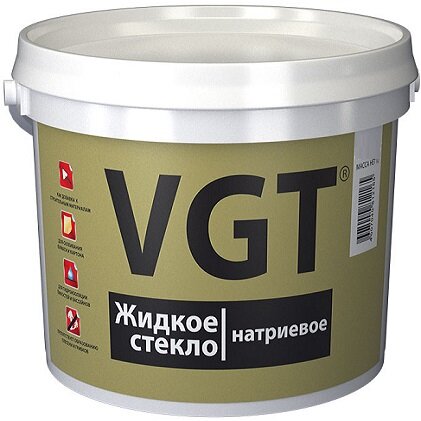 Жидкое Стекло Натриевое VGT 3кг для Приклеивания и Гидроизоляции / ВГТ.