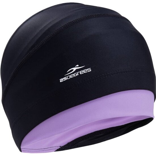 Шапочка для плавания 25DEGREES 25D22021A Duplo Black/Lilac, полиамид, для длинных волос