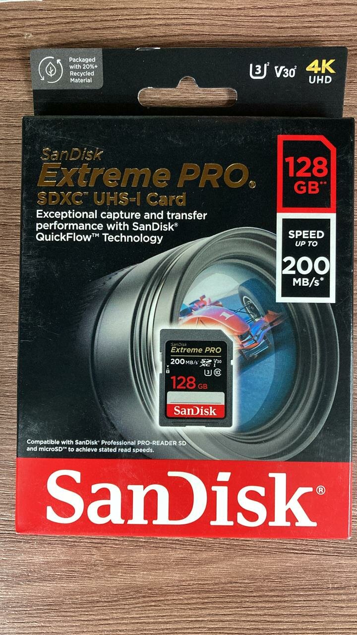 Карта памяти SD SANDISK 128Gb Extreme Pro SDXC UHS-I U3 V30 (200/90 MB/s)