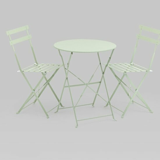 Комплект Stool Group стола и двух стульев Бистро, светло-зеленый